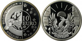 10 Euro 2005 
Europäische Münzen und Medaillen, Belgien / Belgium. 60 Jahre Kriegsende, Frieden und Freiheit in Europa. 10 Euro 2005, Silber. KM 252....