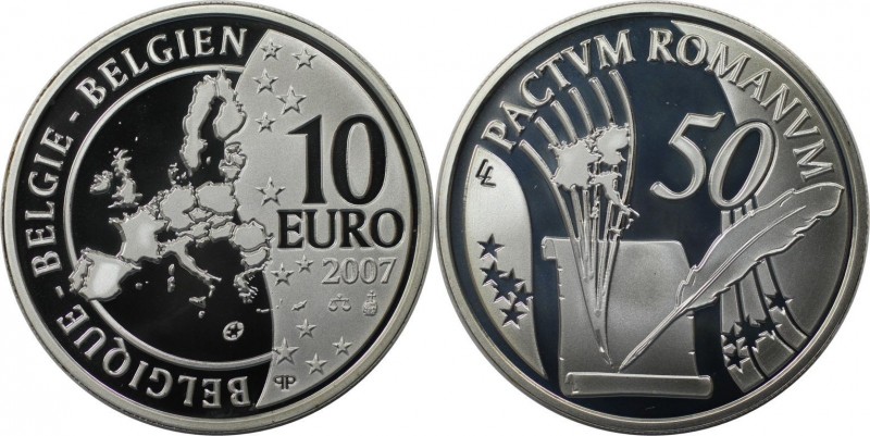 10 Euro 2007 
Europäische Münzen und Medaillen, Belgien / Belgium. 50 Jahre röm...