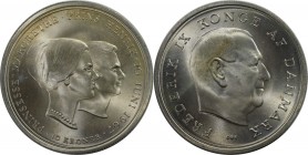 10 Kroner 1967 
Europäische Münzen und Medaillen, Dänemark / Denmark. Frederick IX. Hochzeit von Prinzessin Margrethe. 10 Kroner 1967, Silber. 0.52 O...