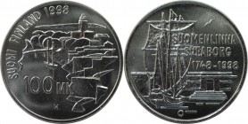 100 Markkaa 1998 
Europäische Münzen und Medaillen, Finnland / Finland. 250 Jahre finnische Burg Suomenlinna. 100 Markkaa 1998, Silber. KM 88. Stempe...