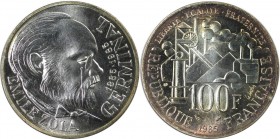 100 Francs 1985 
Europäische Münzen und Medaillen, Frankreich / France. 100 Jahre Roman "Germinal" von Emile Zola. 100 Francs 1985, Silber. KM 957. U...