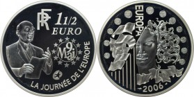 1 1/2 Euro 2006 
Europäische Münzen und Medaillen, Frankreich / France. Europäische Währungsunion, 7. Ausgabe. 120. Geburtstag von Robert Schuman. 1 ...