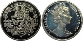 2.8 Ecus 1996 
Europäische Münzen und Medaillen, Gibraltar. Ritter mit Lanze auf Pferd. 2.8 Ecus 1996, Kupfer-Nickel. KM 508. Stempelglanz. Patina. F...