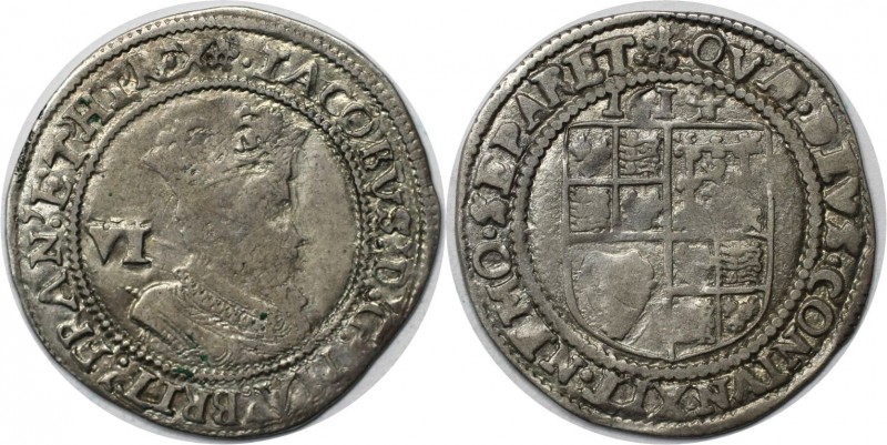 Sixpence (6 Pence) 1614 
Europäische Münzen und Medaillen, Großbritannien / Ver...