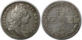 Sixpence (6 Pence) 1696 
Europäische Münzen und Medaillen, Großbritannien / Vereinigtes Königreich / UK / United Kingdom. William III. (1694-1702). S...