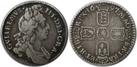 Sixpence (6 Pence) 1697 
Europäische Münzen und Medaillen, Großbritannien / Vereinigtes Königreich / UK / United Kingdom. William III. (1694-1702). S...
