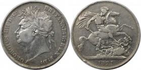 Crown 1821 
Europäische Münzen und Medaillen, Großbritannien / Vereinigtes Königreich / UK / United Kingdom. George IV. (1820-1830). Crown 1821, Silb...