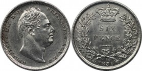 Sixpence (6 Pence) 1835 
Europäische Münzen und Medaillen, Großbritannien / Vereinigtes Königreich / UK / United Kingdom. William IV. (1830-1837). Si...