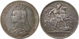 Crown 1890 
Europäische Münzen und Medaillen, Großbritannien / Vereinigtes Königreich / UK / United Kingdom. Victoria (1837-1901). Crown 1890, Silber...