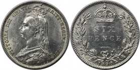 Sixpence (6 Pence) 1890 
Europäische Münzen und Medaillen, Großbritannien / Vereinigtes Königreich / UK / United Kingdom. Victoria (1837-1901). Sixpe...