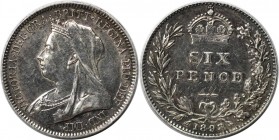 Sixpence (6 Pence) 1893 
Europäische Münzen und Medaillen, Großbritannien / Vereinigtes Königreich / UK / United Kingdom. Victoria (1837-1901). Sixpe...