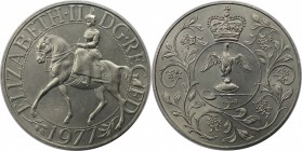 25 New Pence 1977 
Europäische Münzen und Medaillen, Großbritannien / Vereinigtes Königreich / UK / United Kingdom. Silbernes Jubiläum der Herrschaft...