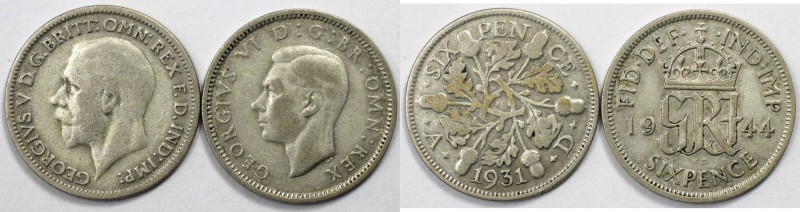 Lot von 2 Münzen 1931 - 1944 
Europäische Münzen und Medaillen, Großbritannien ...