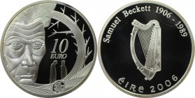 10 Euro 2006 
Europäische Münzen und Medaillen, Irland / Ireland. 100. Geburtstag von Samuel Beckett. 10 Euro 2006, Silber. KM 45. Polierte Platte, m...