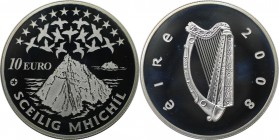 10 Euro 2008 
Europäische Münzen und Medaillen, Irland / Ireland. Skellig Michael. 10 Euro 2008, Silber. KM 54. Polierte Platte, mit Plastik Box