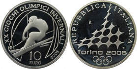 10 Euro 2005 
Europäische Münzen und Medaillen, Italien / Italy. XX. Olympische Winterspiele 2006 in Turin - Skiabfahrt. 10 Euro 2005, Silber. KM 260...