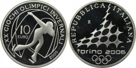 10 Euro 2005 
Europäische Münzen und Medaillen, Italien / Italy. XX. Olympische Winterspiele 2006 in Turin - Eisschnelllauf. 10 Euro 2005, Silber. Po...