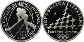 10 Euro 2005 
Europäische Münzen und Medaillen, Italien / Italy. XX. Olympische Winterspiele 2006 in Turin - Eishockey. 10 Euro 2005, Silber. Poliert...