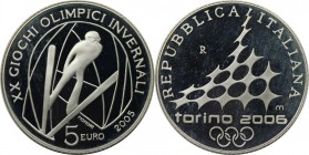 5 Euro 2005 
Europäische Münzen und Medaillen, Italien / Italy. XX. Olympische Winterspiele 2006 in Turin - Schansspringen. 5 Euro 2005, Silber. KM 2...