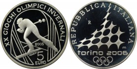 5 Euro 2005 
Europäische Münzen und Medaillen, Italien / Italy. XX. Olympische Winterspiele 2006 in Turin - Skilanglauf. 5 Euro 2005, Silber. KM 257....