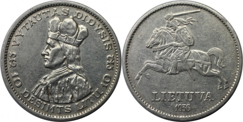 10 Litu 1936 
Europäische Münzen und Medaillen, Litauen / Lithuania. Großfürst ...