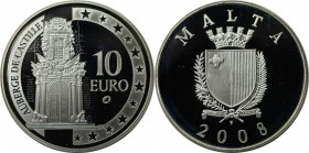 10 Euro 2008 
Europäische Münzen und Medaillen, Malta. Maltesische Architektur - Auberge de Castille. 10 Euro 2008, Silber. KM 136. Polierte Platte, ...