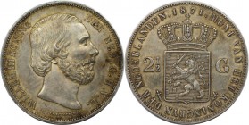 2-1/2 Gulden 1871 
Europäische Münzen und Medaillen, Niederlande / Netherlands. Willem III. 2-1/2 Gulden 1871, Silber. 0.76 OZ. KM 82. Vorzüglich