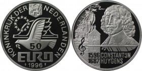 Medaille 1996 
Europäische Münzen und Medaillen, Niederlande / Netherlands. Constantijn Huygens (1596-1687). Medaille "50 Euro" 1996, Silber. KM X# 1...