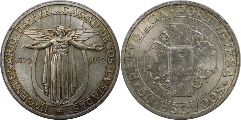 50 Escudos 1972 
Europäische Münzen und Medaillen, Portugal. 400 Jahre Heldenep...