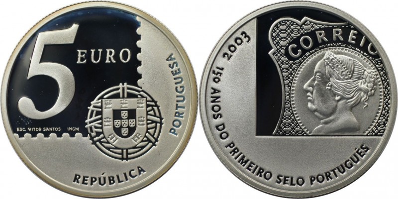 5 Euro 2003 
Europäische Münzen und Medaillen, Portugal. 150 Jahre Portugiesisc...