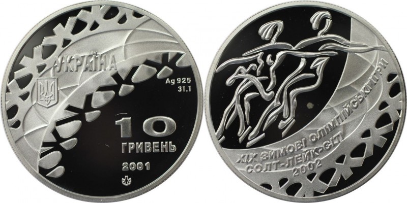10 Hryven 2001 
Europäische Münzen und Medaillen, Ukraine. XIX. Olympische Wint...