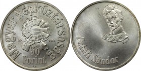 50 Forint 1973 
Europäische Münzen und Medaillen, Ungarn / Hungary. 150. Jahrestag - Geburt von Sándor Petőfi. 50 Forint 1973, Silber. 0.33 OZ. KM 59...