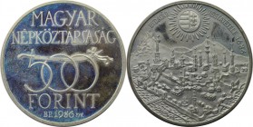 500 Forint 1986 
Europäische Münzen und Medaillen, Ungarn / Hungary. 500 Forint 1986, Silber. KM 658. Polierte Platte. Auflage nur 10000 Stück