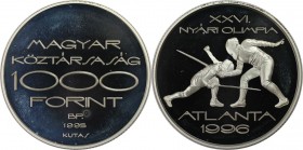 1000 Forint 1995 
Europäische Münzen und Medaillen, Ungarn / Hungary. Olympia, Sommerspiele Atlanta 1996, Fechten. 1000 Forint 1995, Silber. 0.93 OZ....