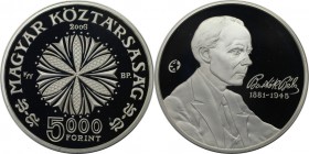 5000 Forint 2006 
Europäische Münzen und Medaillen, Ungarn / Hungary. 125. Geburtstag von Bela Bartok. 5000 Forint 2006, Silber. KM 791. Polierte Pla...