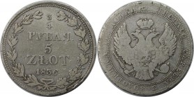 3/4 Rubel (5 Zlotych) 1836 MW
Russische Münzen und Medaillen, Nikolaus I. (1826-1855), für Polen. 3/4 Rubel (5 Zlotych) 1836 MW, Silber. Bitkin 1140....