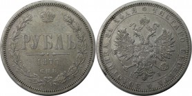 Rubel 1877 SPB-NI
Russische Münzen und Medaillen, Alexander II. (1854-1881). Rubel 1877 SPB-NI, Silber. Bitkin 90. Sehr schön+