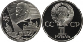 Rubel 1977 
Russische Münzen und Medaillen, UdSSR und Russland. 60 Jahre Revolution. Rubel 1977, Silber. NGC PF 68 ULTRA CAMEO