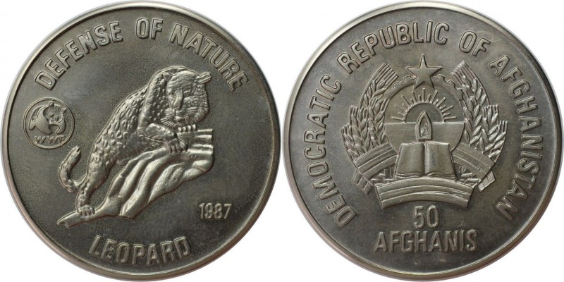 50 Afghanis 1987 
Weltmünzen und Medaillen, Afghanistan. Leopard. 50 Afghanis 1...