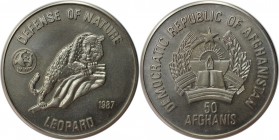 50 Afghanis 1987 
Weltmünzen und Medaillen, Afghanistan. Leopard. 50 Afghanis 1987, Kupfer-Nickel. KM 1006. Stempelglanz