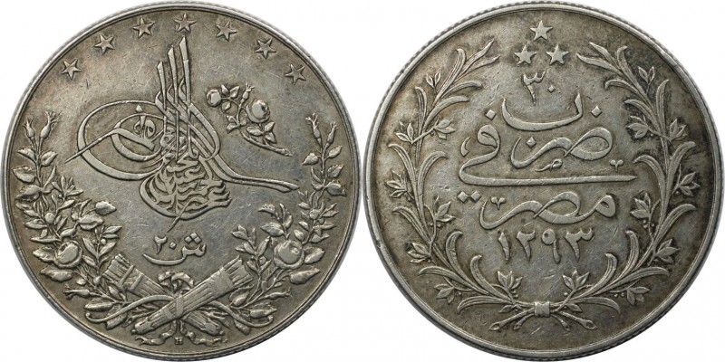 20 Qirsh 1904 H
Weltmünzen und Medaillen, Ägypten / Egypt. Abdul Hamid II. 20 Q...