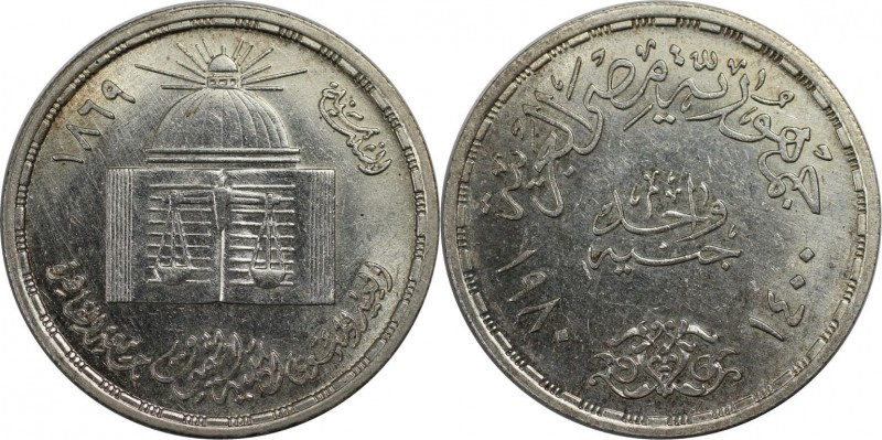 1 Pound 1980 
Weltmünzen und Medaillen, Ägypten / Egypt. 100. Jahrestag - Kairo...