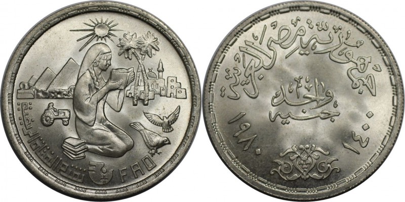 1 Pound 1980 
Weltmünzen und Medaillen, Ägypten / Egypt. Serie: F.A.O. 1 Pound ...