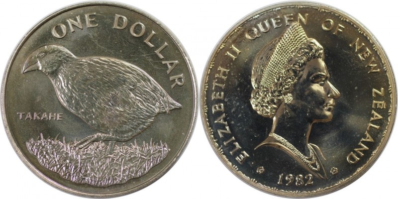 1 Dollar 1982 
Weltmünzen und Medaillen, Neuseeland / New Zealand. Takahe. 1 Do...