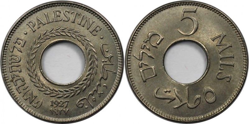 5 Mils 1927 
Weltmünzen und Medaillen, Palästina / Palestine. British Palestine...