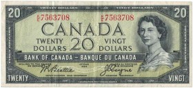 20 Dollars 1954 
Banknoten, Kanada / Canada. 20 Dollars 1954. Pick 80a. II
