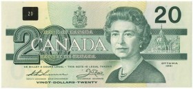 20 Dollars 1991 
Banknoten, Kanada / Canada. 20 Dollars 1991. Pick 97a. I