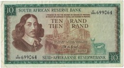 10 Rand 1975 
Banknoten, Südafrika / South Africa. 10 Rand 1975. Erste Zeilen mit Bankname und Wert in Englisch. Pick 113c. II