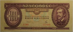 100 Forint 1975 
Banknoten, Ungarn / Hungary. MAGYAR NEMZETI BANK. 100 Forint 1975. P.171. II