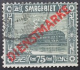 75 Cent 1922 
Briefmarken / Postmarken, Deutschland / Germany. Saar / Sarre / Saargebiet. Dienst. 75 Cent 1922. Mi.Nr.: 93 ⊛